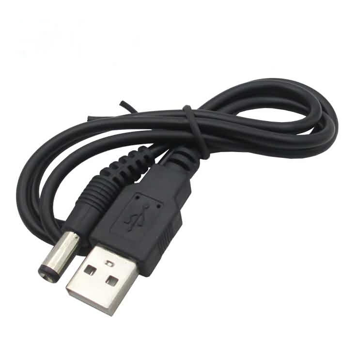 USB2.0 A Type to DC5.5 X 2.1 / 5.5 X 2.5 Male Plug Cable